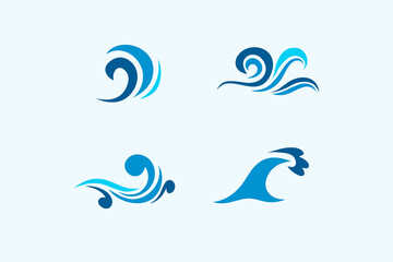 Wave water sea design logo. Simple element. Vector illustration