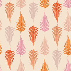 Vector ferns seamless pattern background. Perfect for fabric, scrapbooking, wallpaper projects