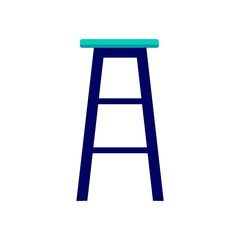 Icon of flat tall chair for bar. Vector illustration - 516824605
