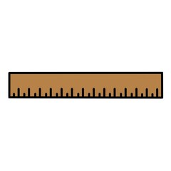 Cartoon ruler illustration on white background 