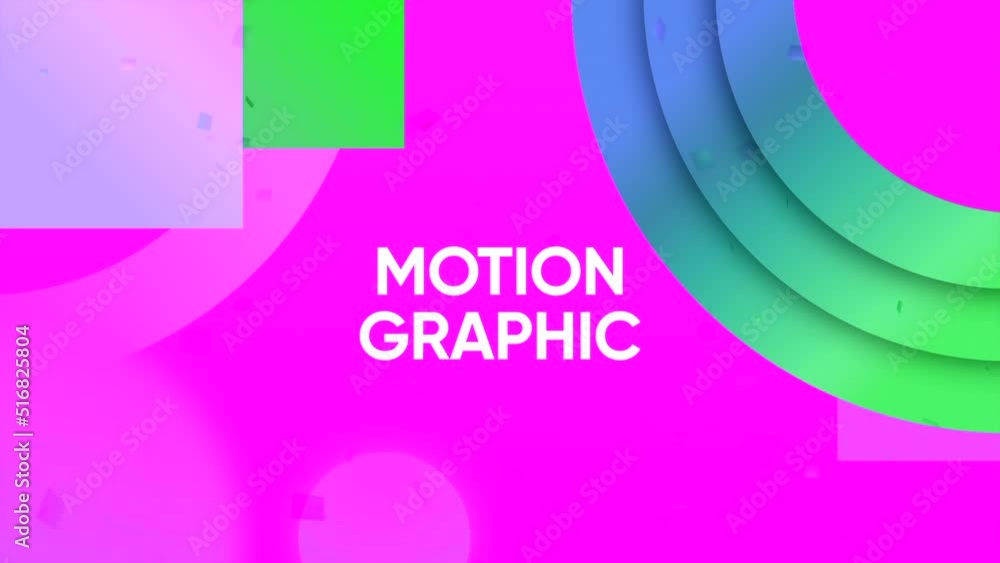 Aufkleber animation with moving colorful figures for background. motion. stylish animation for motion graphics