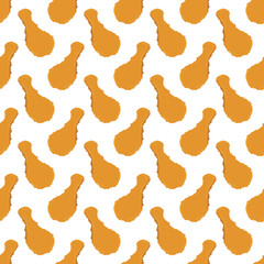 Fried Chicken Pattern Background. Vector Illustration