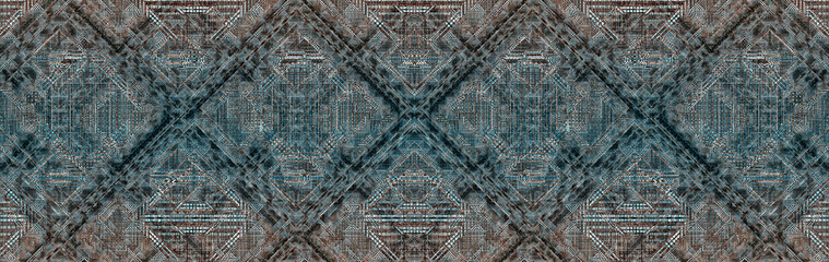 Gray geometric pattern with fabric texture. Panoramic background for design, web.