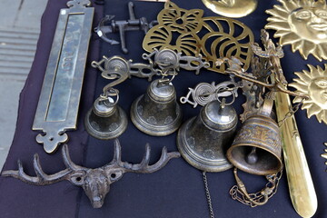 Antiques and tools are sold at the flea market