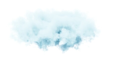 Blue cloud on white background. 3d rendering.