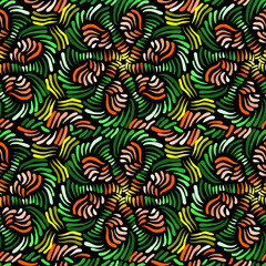 Abstract floral pattern in green tones, .Seamless pattern.