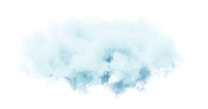 Blue Cloud On White Background. 3d Rendering.