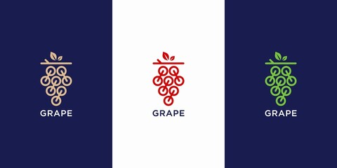 Minimalist luxury grape logo with concept creative design