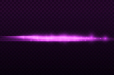 Violet light rays, flash purple horizontal line