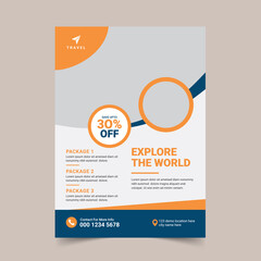 travel flyer template design, tour flyer, tourism color a4 print ready flyer
