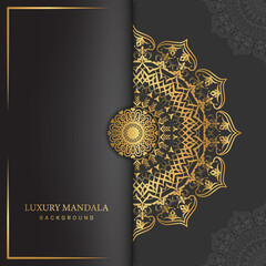 Creative luxury decorative mandala background with royal golden arabesque pattern Arabic Islamic east style.