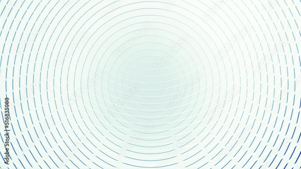 Wall mural white and blue background. motion.bright circles that hypnotize in animation.