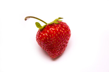 red fresh strawberry on white background