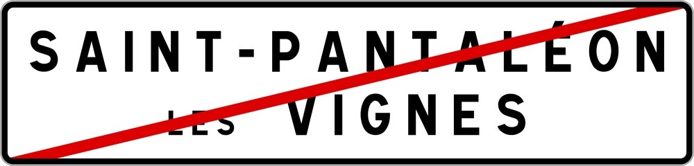 Panneau sortie ville agglomération Saint-Pantaléon-les-Vignes / Town exit sign Saint-Pantaléon-les-Vignes