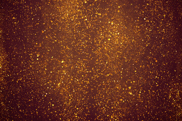 Golden glitter dust festive lights abstract bokeh background