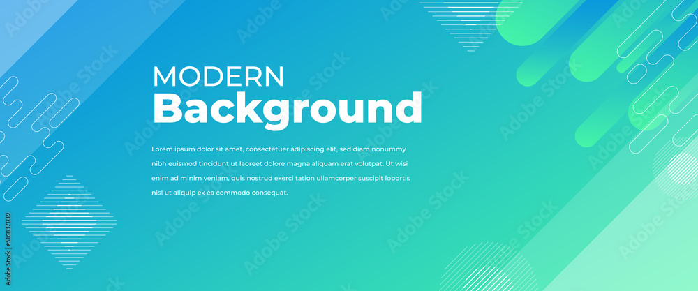 Wall mural horizontal modern banner template with space for the text. flat vector design