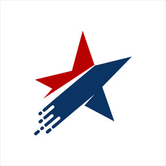 fast US star vector logo template