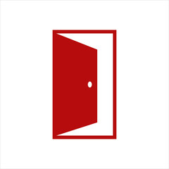 open red door vector logo template