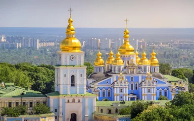 Deurstickers St. Michael s Golden-Domed Monastery high angle view, Kyiv - Ukraine © Aide