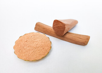 Chandan or sandalwood powder with sticks