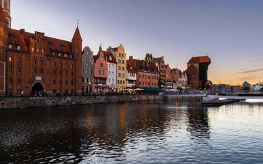 Naklejka premium Evening view of the city of Gdansk