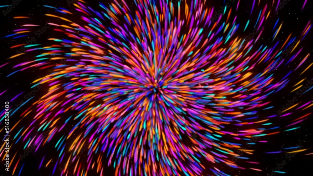 Aufkleber black background. motion.a bright multicolored salute of small particles in abstraction that fills t