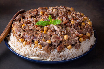 Traditional delicious Turkish cuisine; local pilaf (Turkish name; Sivas Divrigi pilavi, Sivas pilavi, Divrigi pilavi)