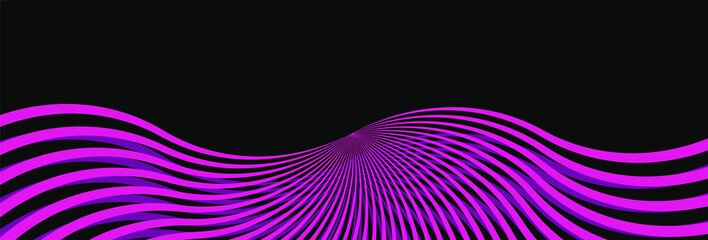 Abstract modern black background with violet pink ray. Purple line. Luxury long backdrop. Geometric art digital screen. Poster banner. Futuristic wallpaper. Presentation card. Copy space. Cover design