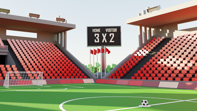 football stadium with scoreboard