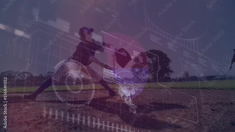 Poster animation of data processing over diverse baseball players