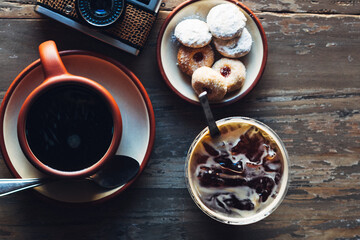 cup of coffee and cookies