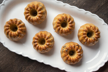 Freshly baked muffins, view from above