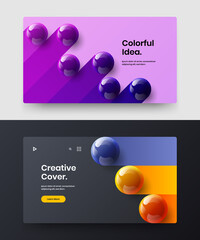 Trendy presentation design vector illustration composition. Simple 3D spheres web banner concept collection.