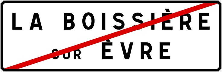 Panneau sortie ville agglomération La Boissière-sur-Èvre / Town exit sign La Boissière-sur-Èvre
