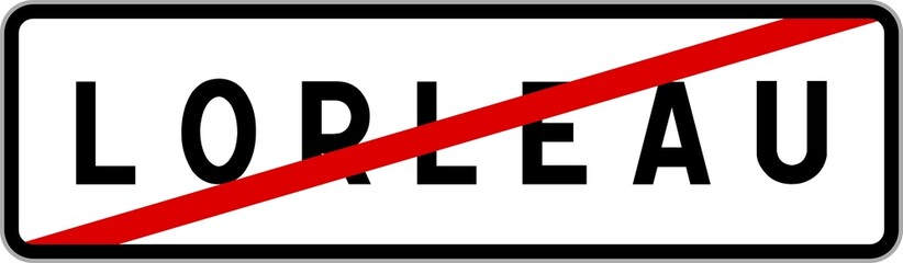 Panneau sortie ville agglomération Lorleau / Town exit sign Lorleau