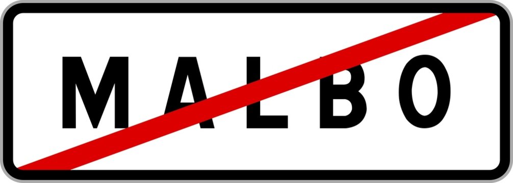 Panneau sortie ville agglom&eacute;ration Malbo / Town exit sign Malbo