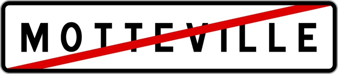 Panneau sortie ville agglomération Motteville / Town exit sign Motteville