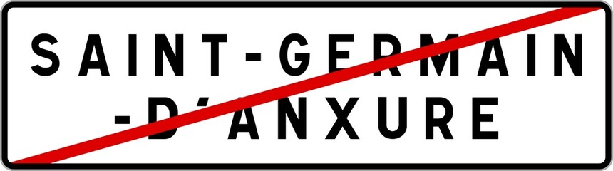 Panneau sortie ville agglomération Saint-Germain-d'Anxure / Town exit sign Saint-Germain-d'Anxure