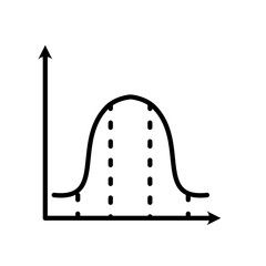 Gauss curve, normal probability distribution, graph - vector icon