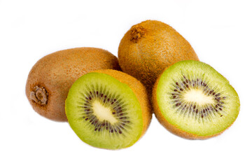 Kiwi fruit on the white background