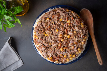 Traditional delicious Turkish cuisine; local pilaf (Turkish name; Sivas Divrigi pilavi, Sivas pilavi, Divrigi pilavi)