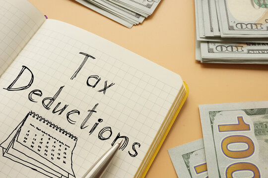 Tax deductions are shown using the text