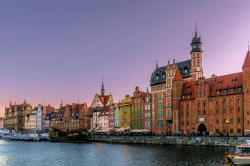 Evening view of the city of Gdansk