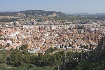 Fototapeta na wymiar view of the town of Sagunto from the castle