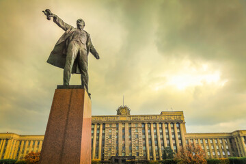 Lenin on Moscow Square in front of the House of Soviets, St Petersburg, Russia