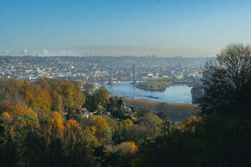 Fototapeta premium Panoramic view of Rouen from Canteleu, Vue panoramique de Rouen