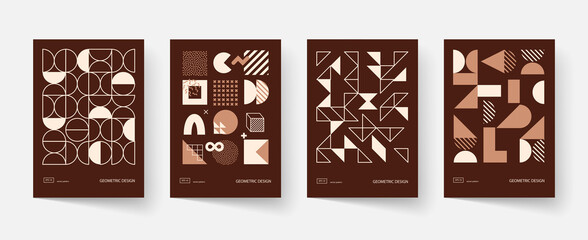 Trendy covers design. Minimal geometric shapes compositions.