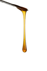Dripping honey isolated on white background