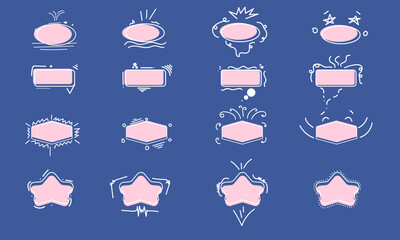 buble icon set bundle cute line art suitable for education promotion presentation 