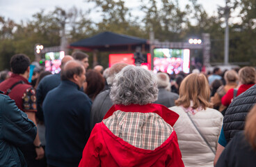 people in demonstration or a concert